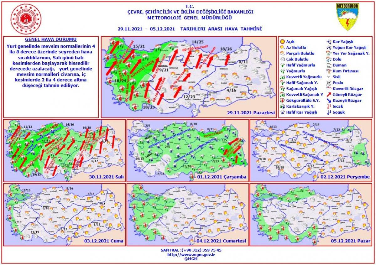 29 Kasım 2021 Pazartesi: Bugün hava nasıl olacak? Yurtta hava durumu