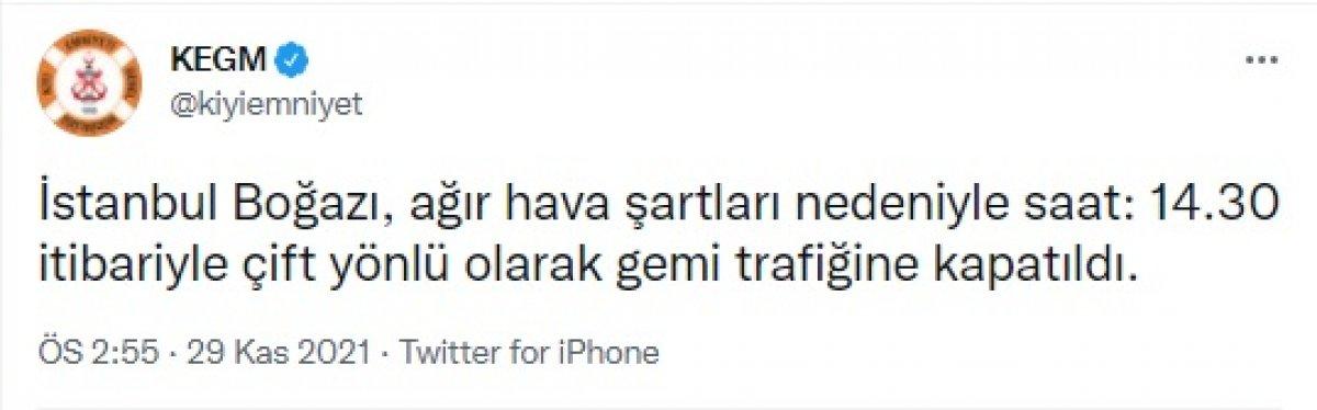 İstanbul Boğazı çift yönlü olarak trafiğe kapatıldı