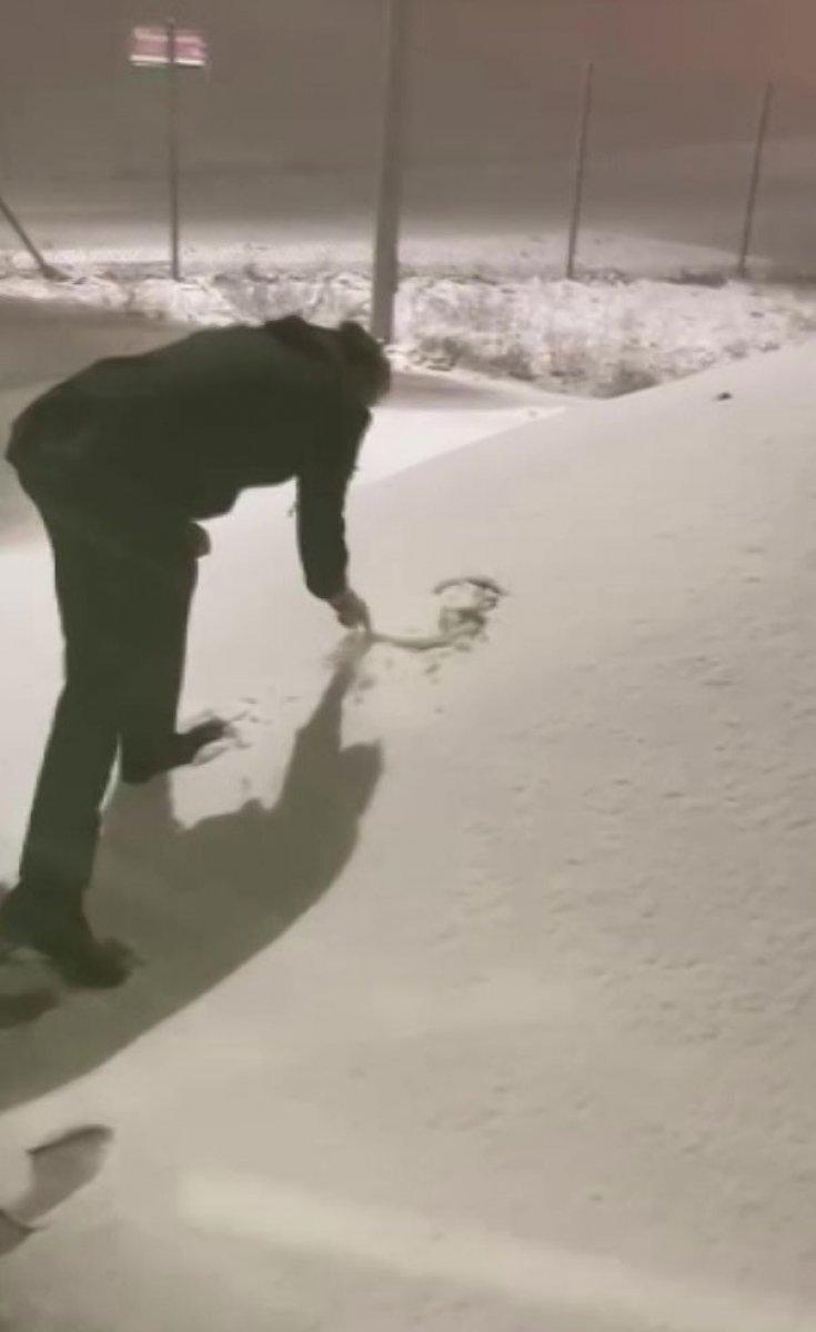 Düzce'de kar yağışı başladı