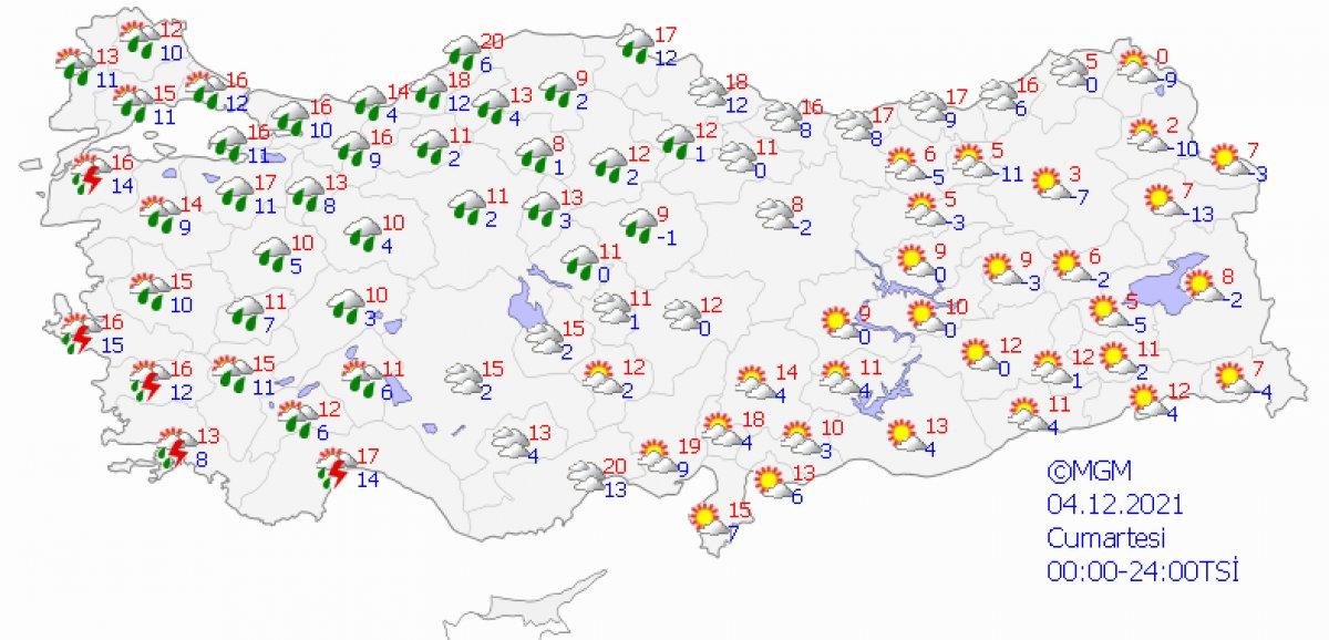 Meteoroloji, 67 ile hava durumu uyarısı yaptı