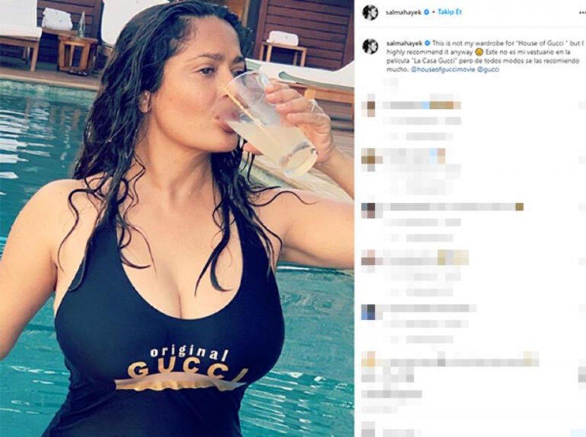 Salma Hayek'ten havuz pozu