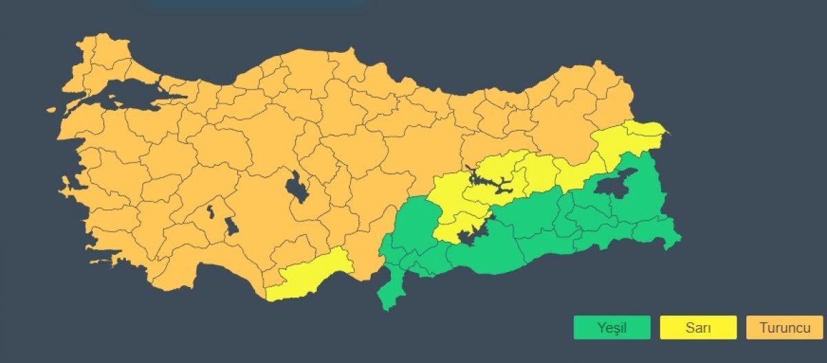 Meteoroloji, 67 ile hava durumu uyarısı yaptı