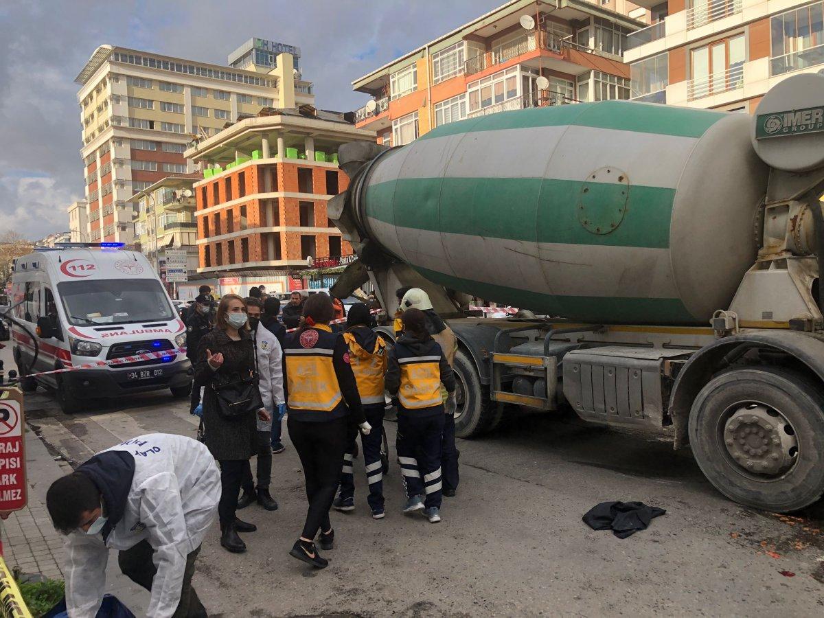 Maltepe'de yaşlı kadın, beton mikserinin altında can verdi