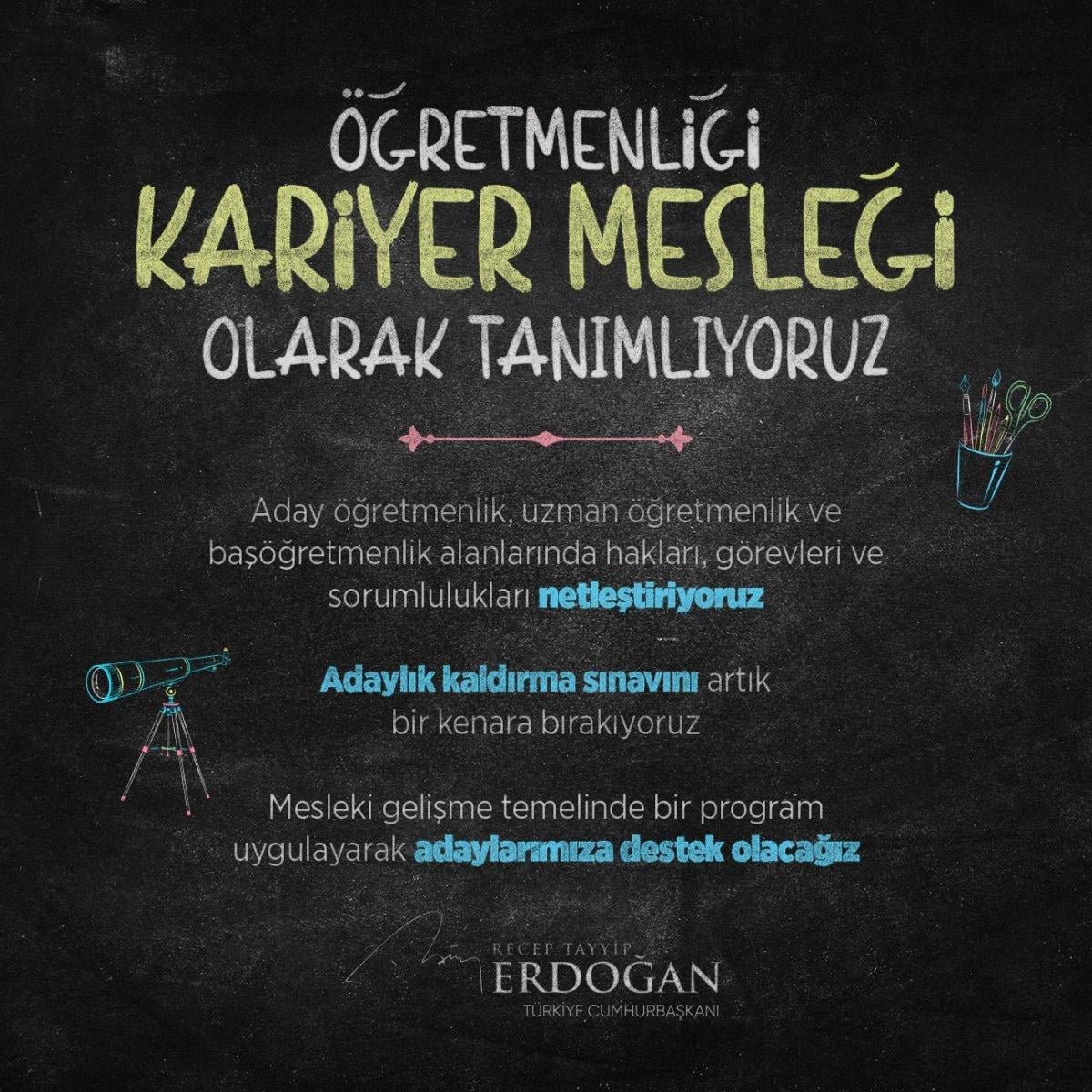 Cumhurbaşkanı Erdoğan: Öğretmenlik Meslek Kanunu TBMM'ye sunulacak