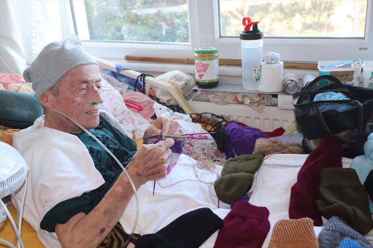 Rize'de KOAH hastası Meliye Nine'den Mehmetçik'e destek