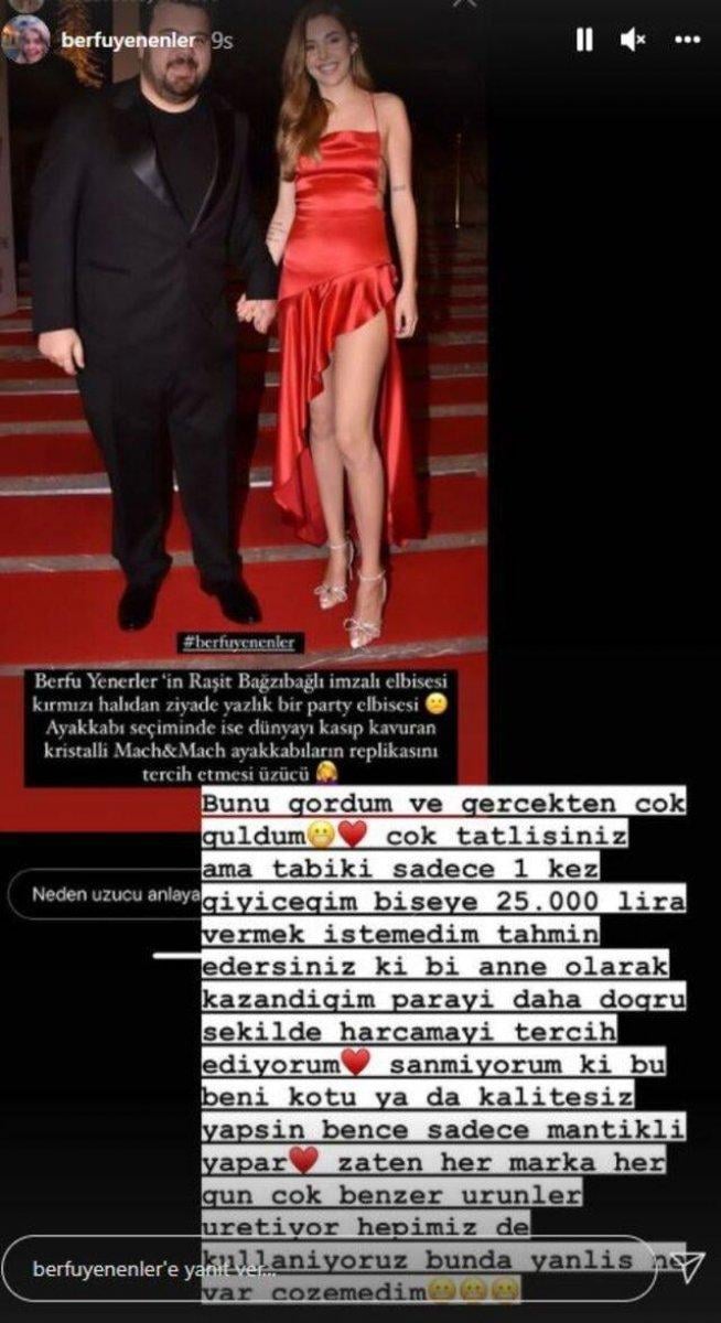 Berfu Yenenler'e replika tepkisi