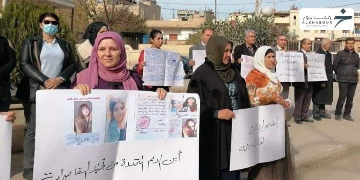 Kamışlı'da çocukları PKK tarafından kaçırılan annelerin eylemi sürüyor