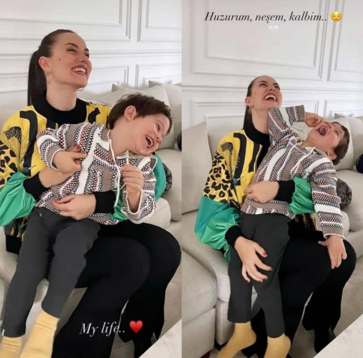 Fahriye Evcen, oğlu Karan'la eğlendi