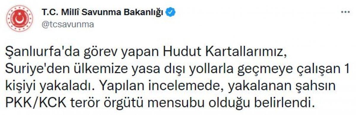 Suriye'den giriş yapmaya çalışan PKK'lı yakalandı