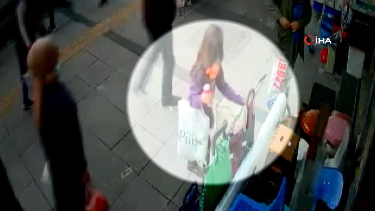 İstanbul'da güpegündüz küçük kız çocuğuna hırsızlık yaptırdılar