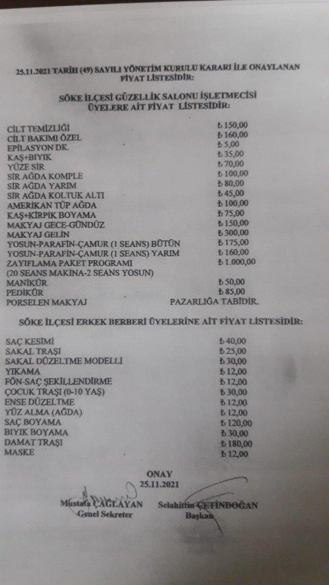 Aydın'da erkek ve kadın kuaförleri ücretlerine zam geldi