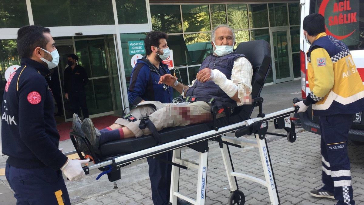 Ankara'da odun keserken kolunu kesti