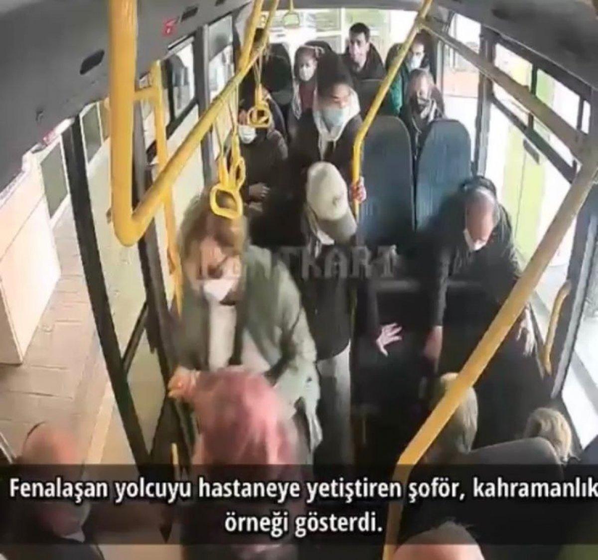 Kocaeli'de otobüste fenalaşan yolcu için güzergahını değiştirdi