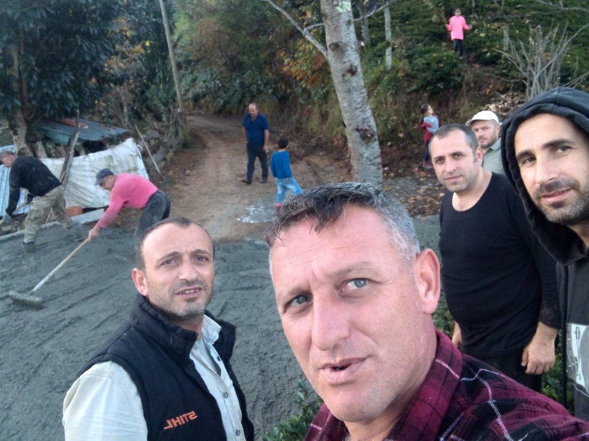 Rize'de köylüler, lazım olan yolu imece usulü yaptı