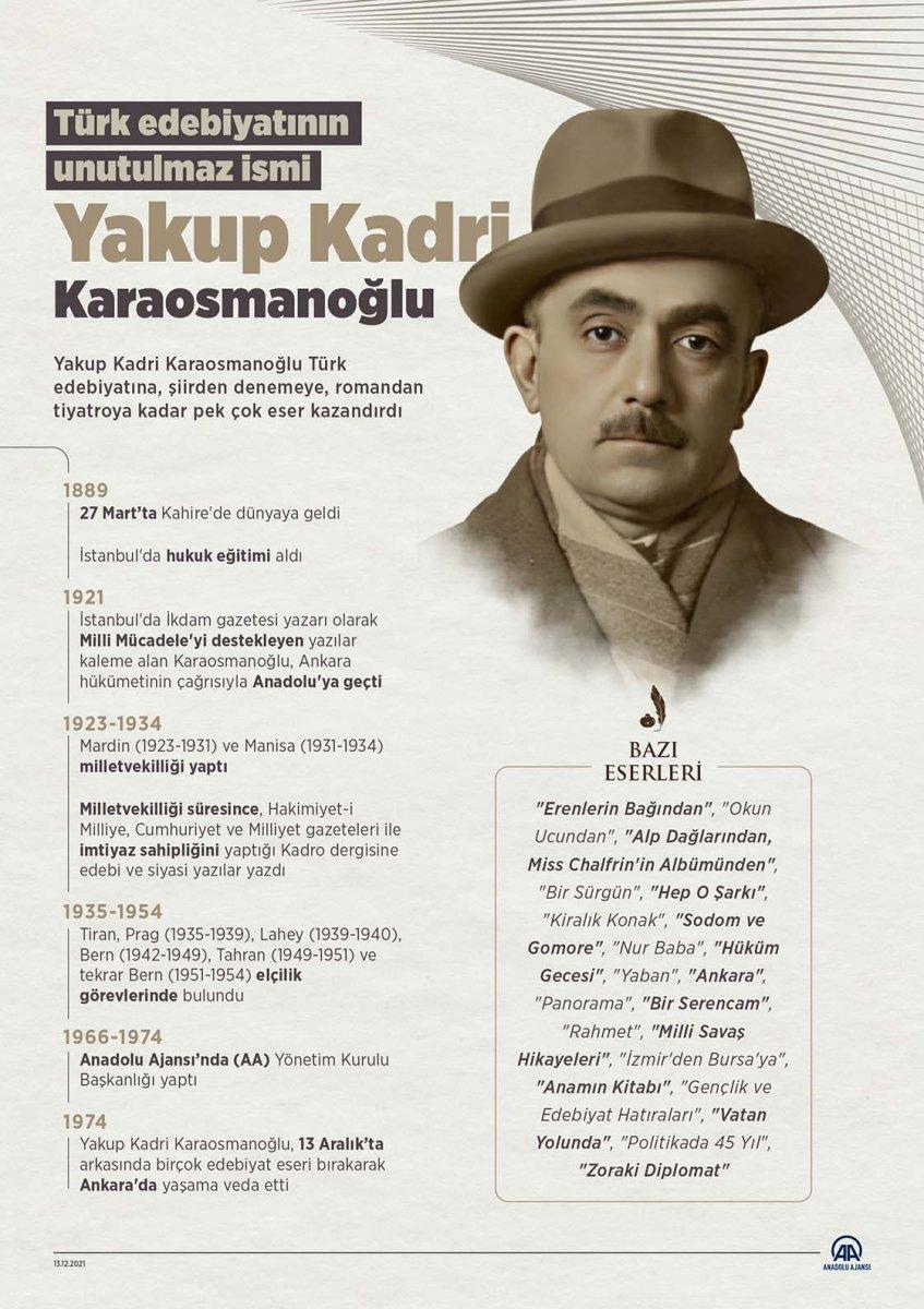Türk edebiyatının unutulmaz ismi: Yakup Kadri Karaosmanoğlu