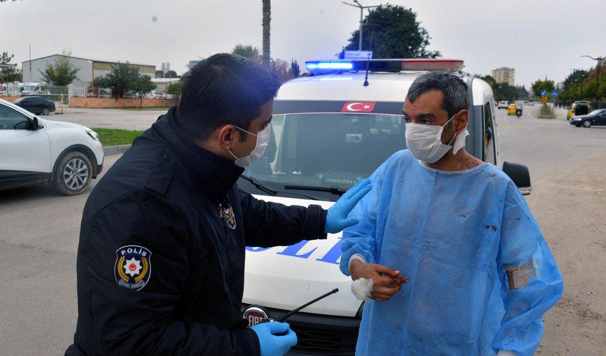 Adana’da hasta önlüğü hastaneden kaçtı, polise yakalandı