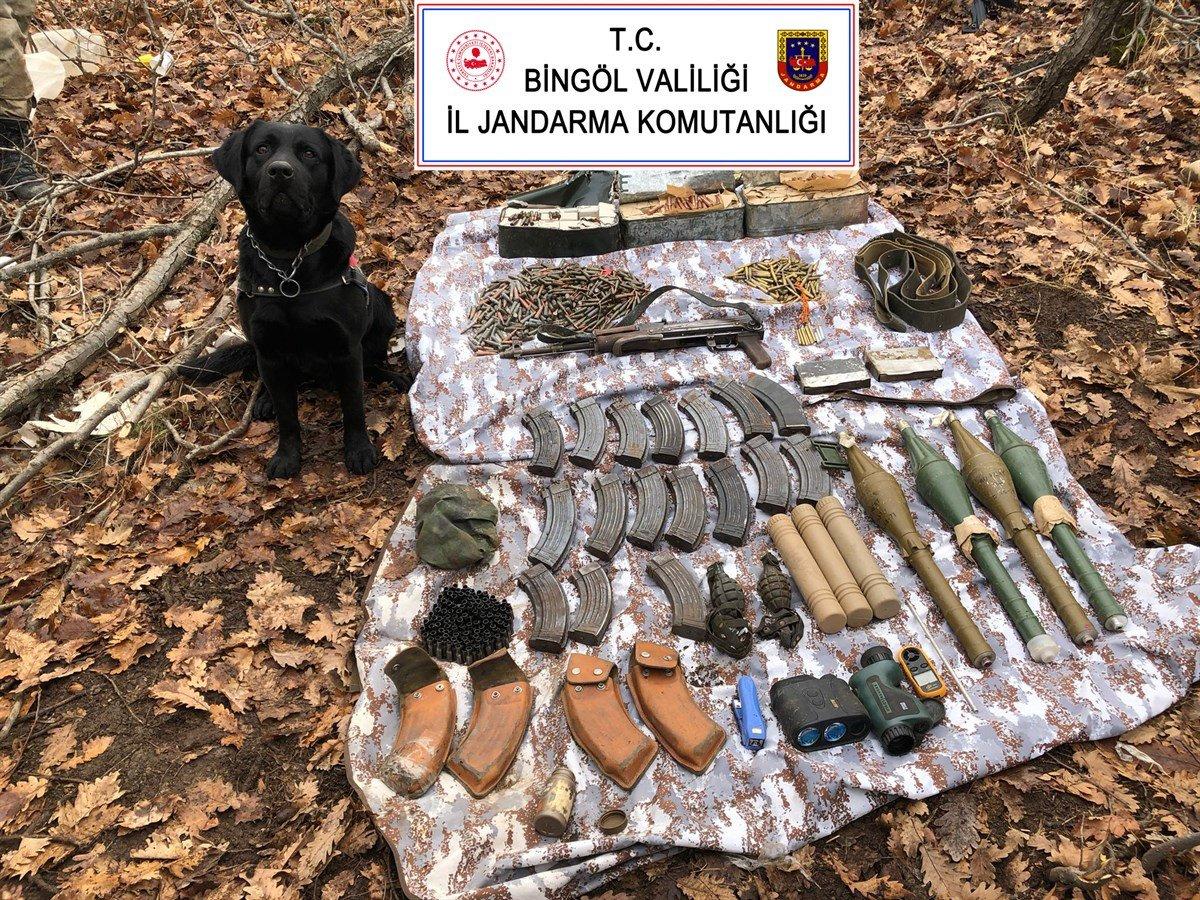 Bingöl’de, PKK’ya ait mühimmat ele geçirildi
