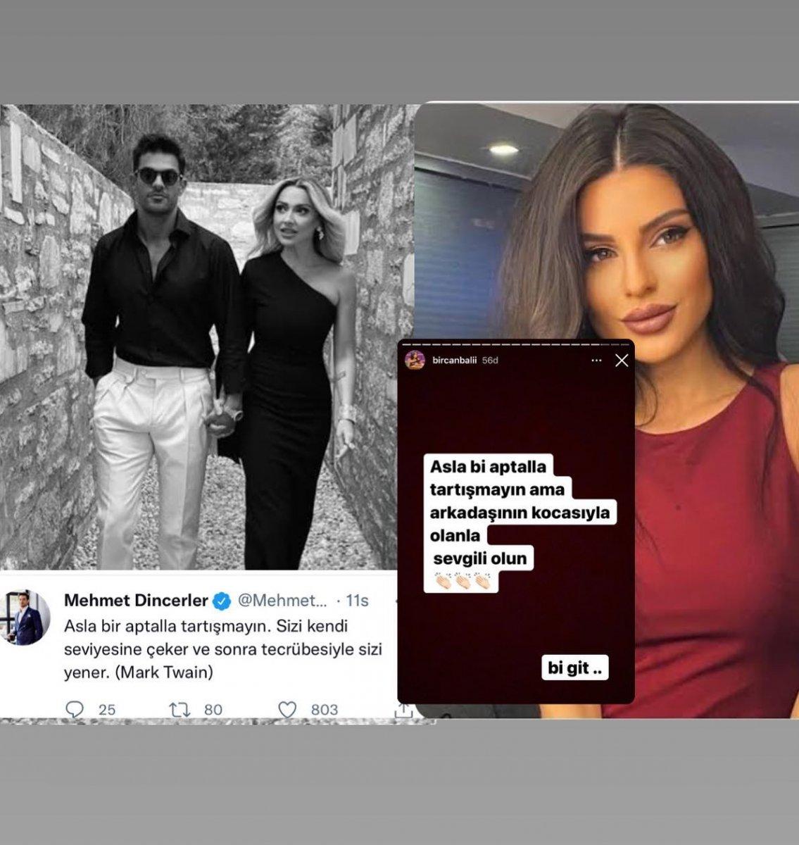 Bircan Bali'den Mehmet Dinçerler'e Reza göndermesi