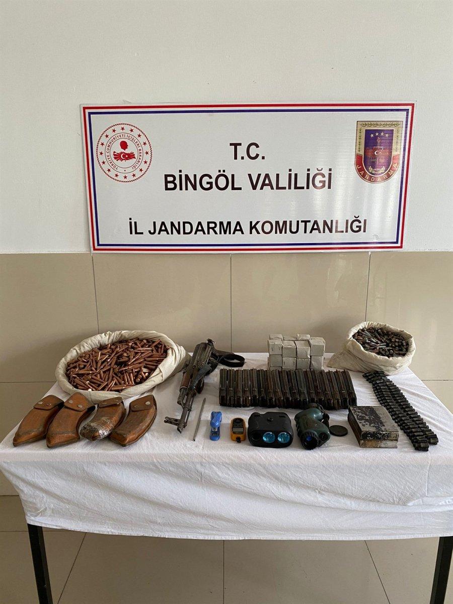 Bingöl’de, PKK’ya ait mühimmat ele geçirildi
