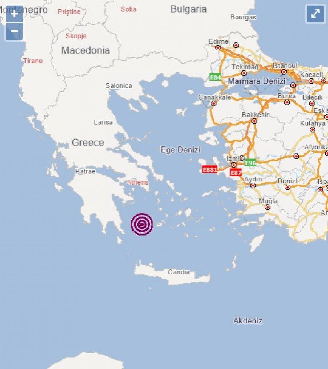 Ege Denizi'nde 4,5 büyüklüğünde deprem