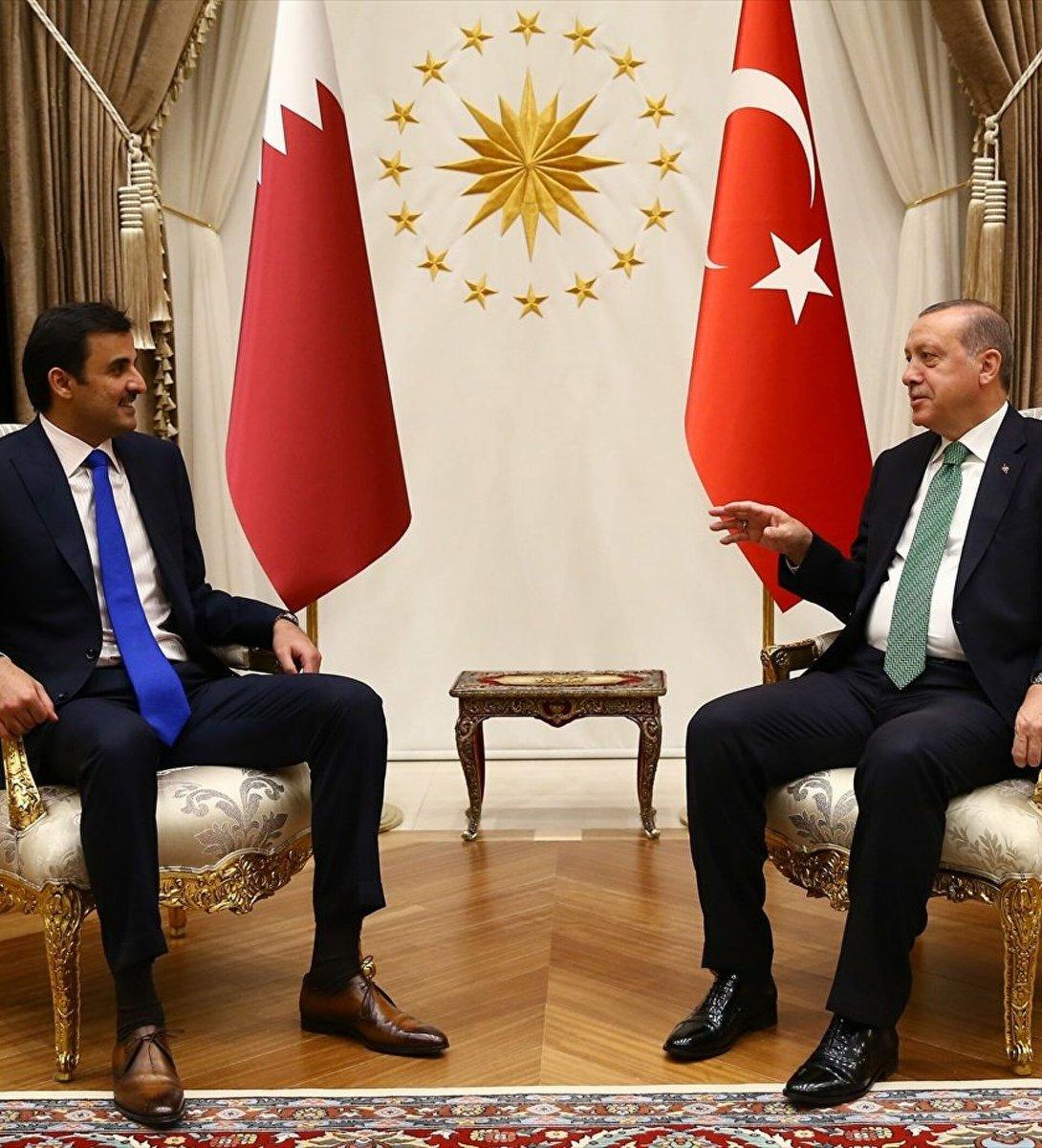 Erdoğan, Katar Emiri Şeyh Temim bin Hamed Al Sani ile görüştü