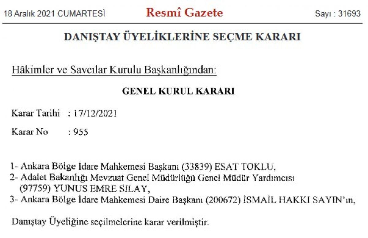 Yargıtay ve Danıştay üyeliklerine atamalar