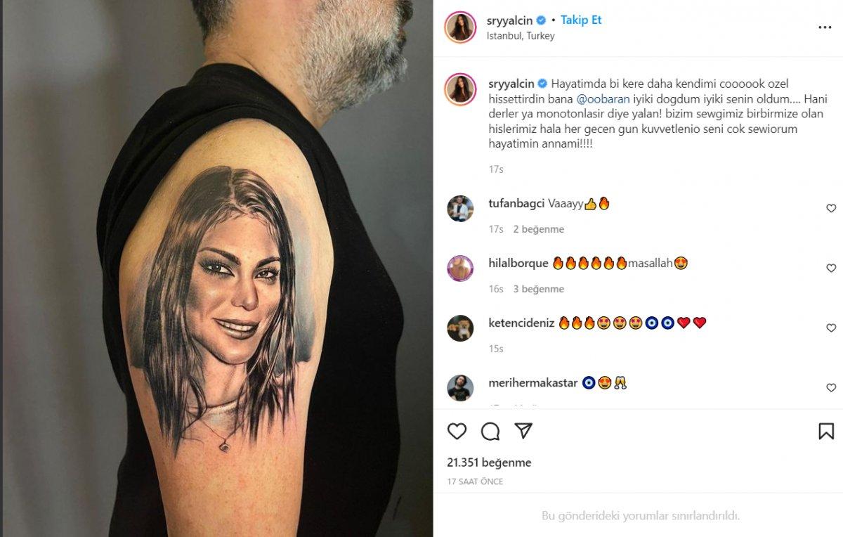 Ozan Baran, eşi Süreyya Yalçın'ın dövmesini yaptırdı