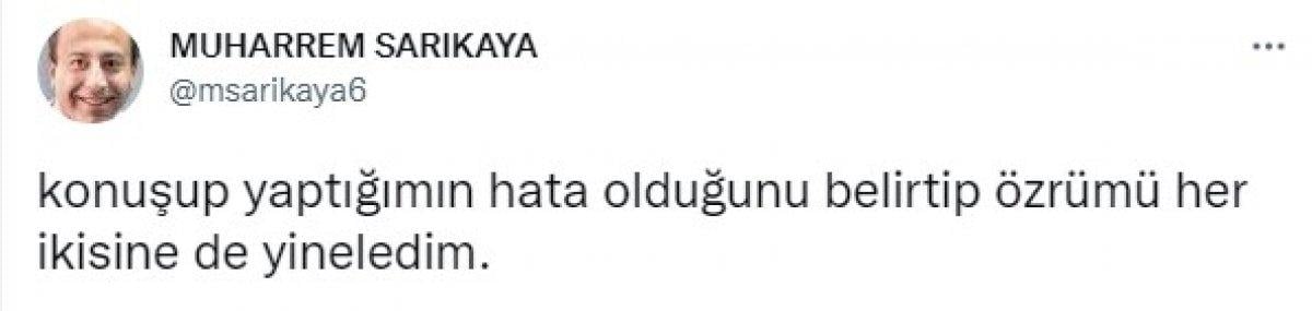 Muhabire tokat atan Muharrem Sarıkaya özür diledi