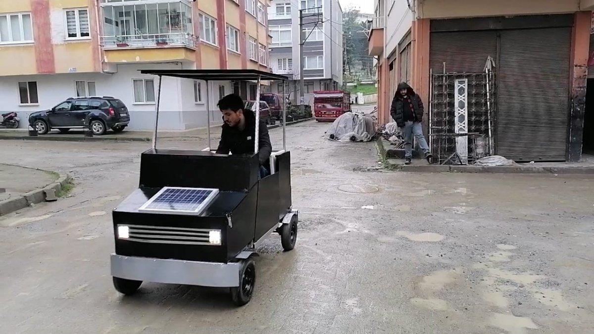 Giresun'da üniversite öğrencileri güneş enerjisi ile çalışan araç üretti