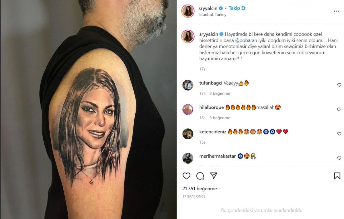 Volkan Aslan eşi Aylin Coşkun'un yüzünü koluna çizdirdi