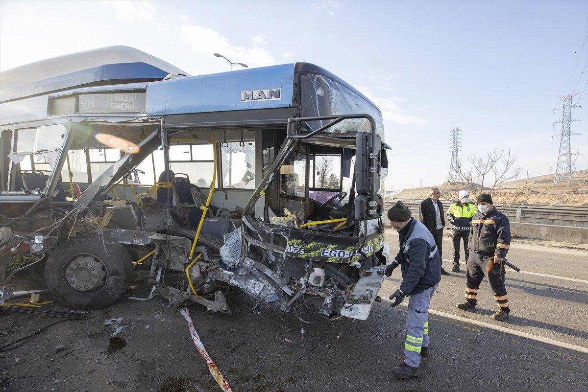 Ankara'da belediye otobüsü kaza yaptı: Yaralılar var