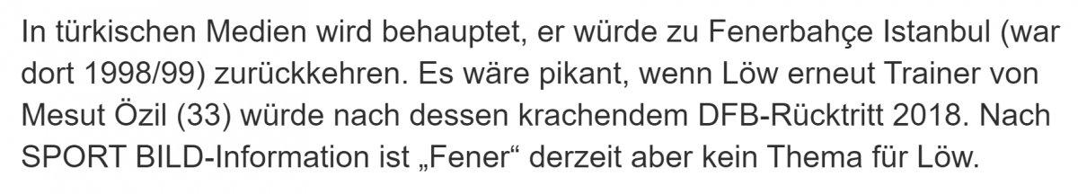 Alman basını: Löw, Fenerbahçe'yi istemiyor