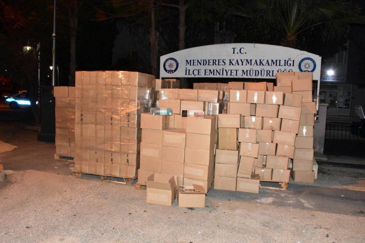 İzmir’de, 4 milyon liralık kaçak makaron ele geçirildi