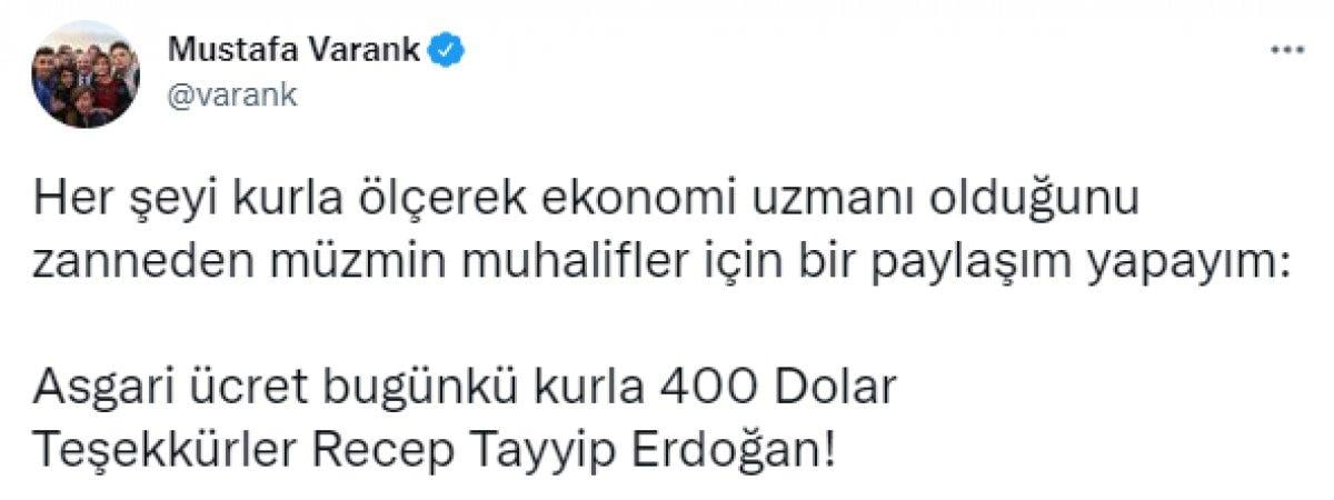 Mustafa Varank'tan asgari ücret göndermesi: Bugünkü kurla 400 dolar oldu