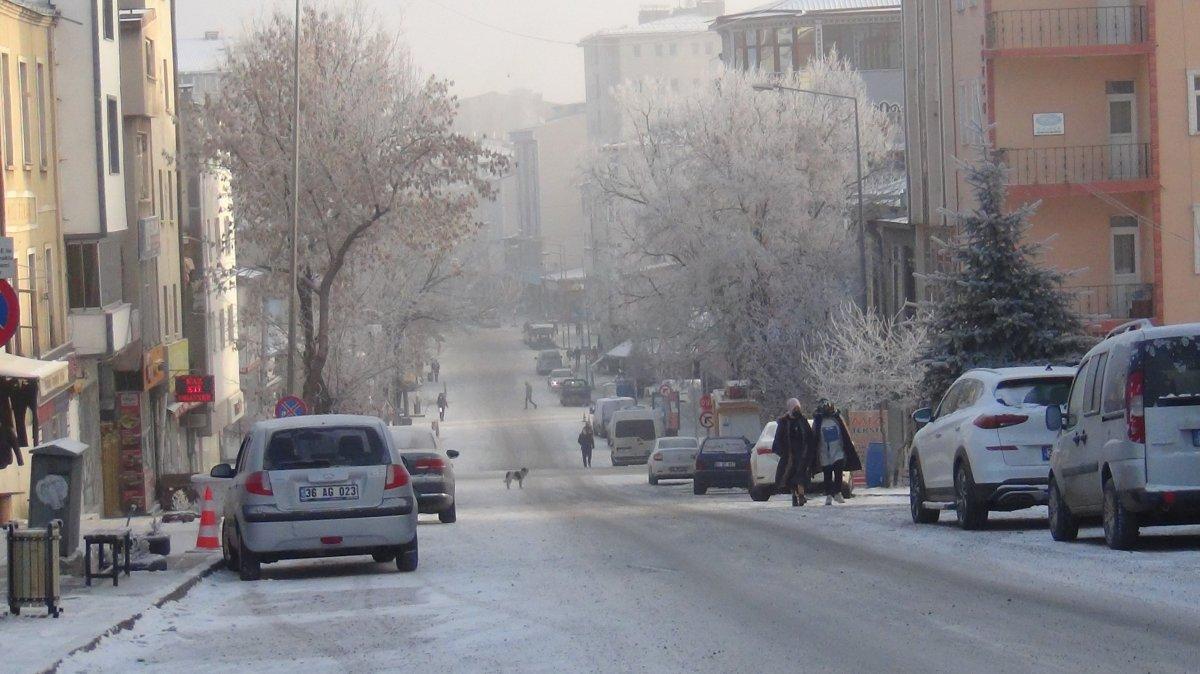 Kars'ta soğuk hava, vatandaşın kirpiklerini dondurdu