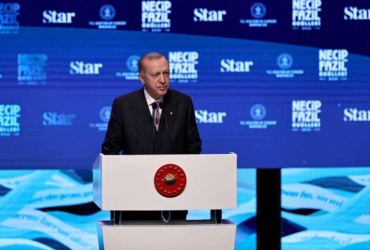 Cumhurbaşkanı Erdoğan, Necip Fazıl Ödülleri programında konuştu