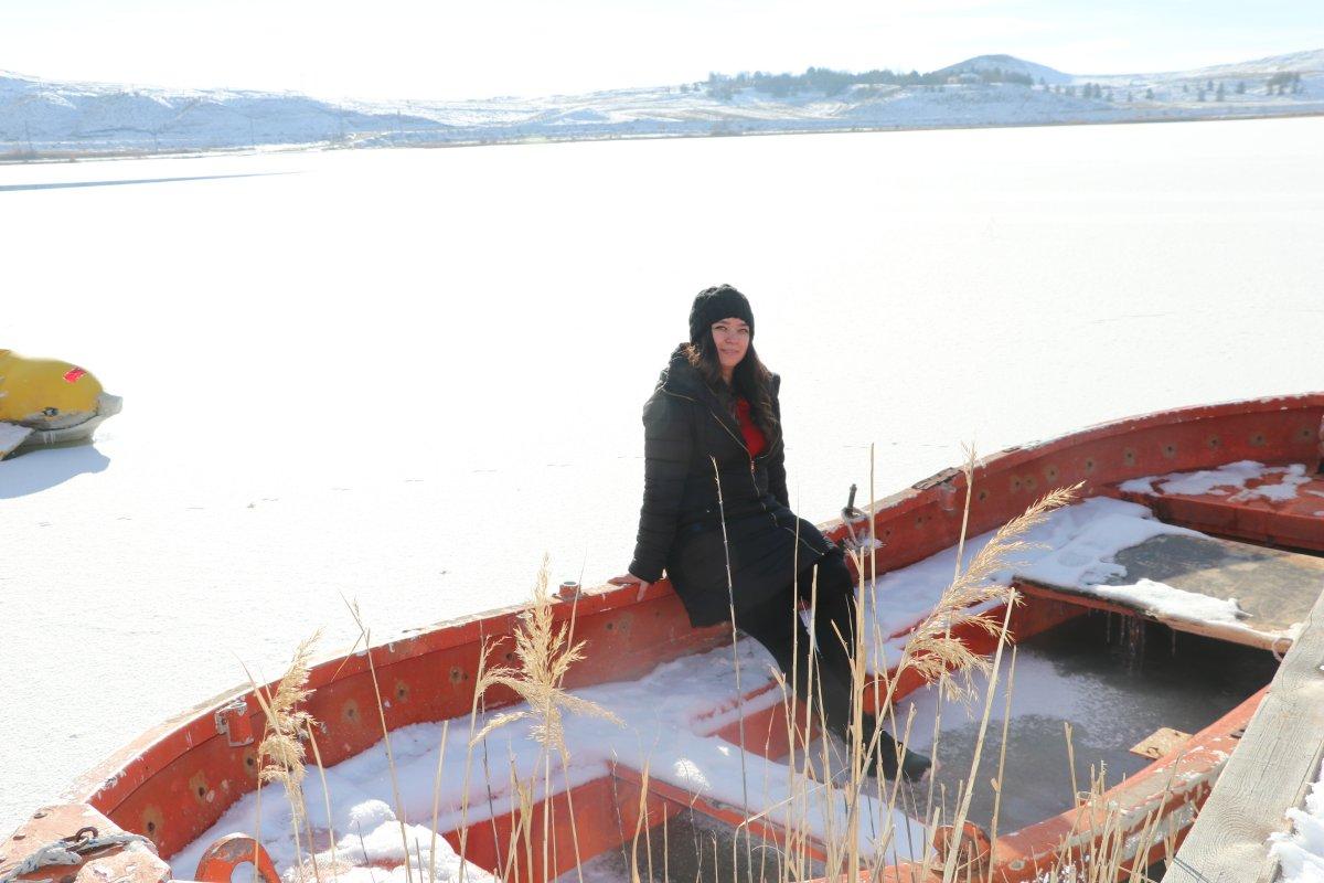 Sivas’ın en büyük gölü Tödürge, dondu