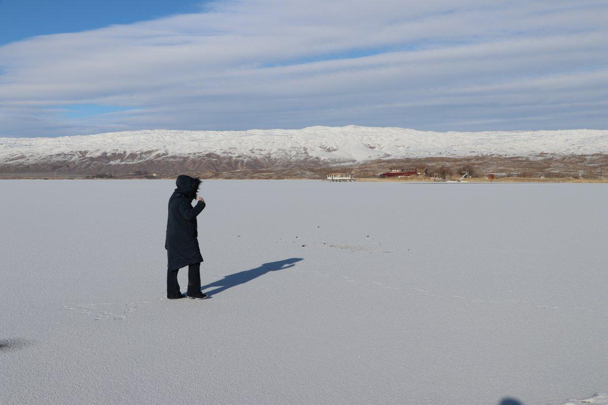 Sivas’ın en büyük gölü Tödürge, dondu