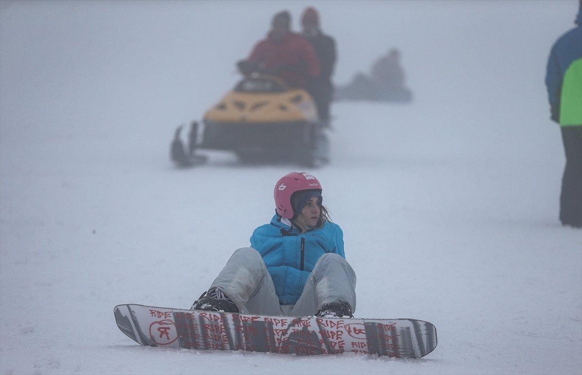 Uludağ'ın pistlerinde yoğunluk yaşanıyor