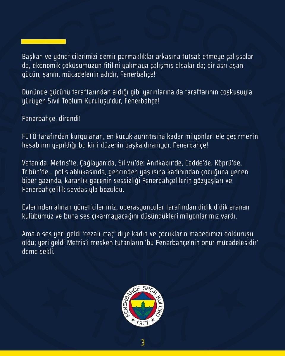 Fenerbahçe: Şimdi hesap zamanı