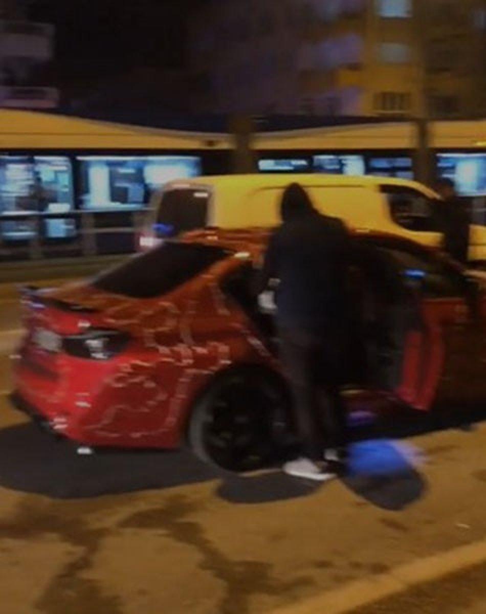 Antalya'da lüks aracını disko topuna çevirdi