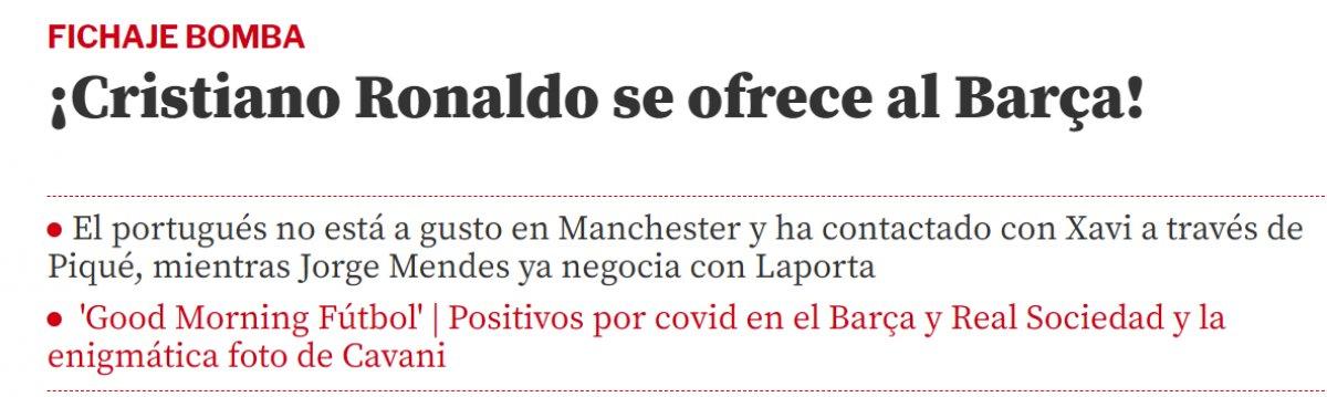Cristiano Ronaldo, Barcelona'ya kendini önerdi