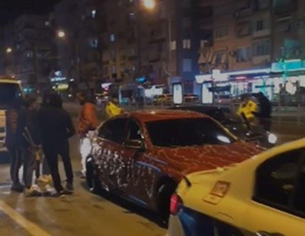 Antalya'da lüks aracını disko topuna çevirdi