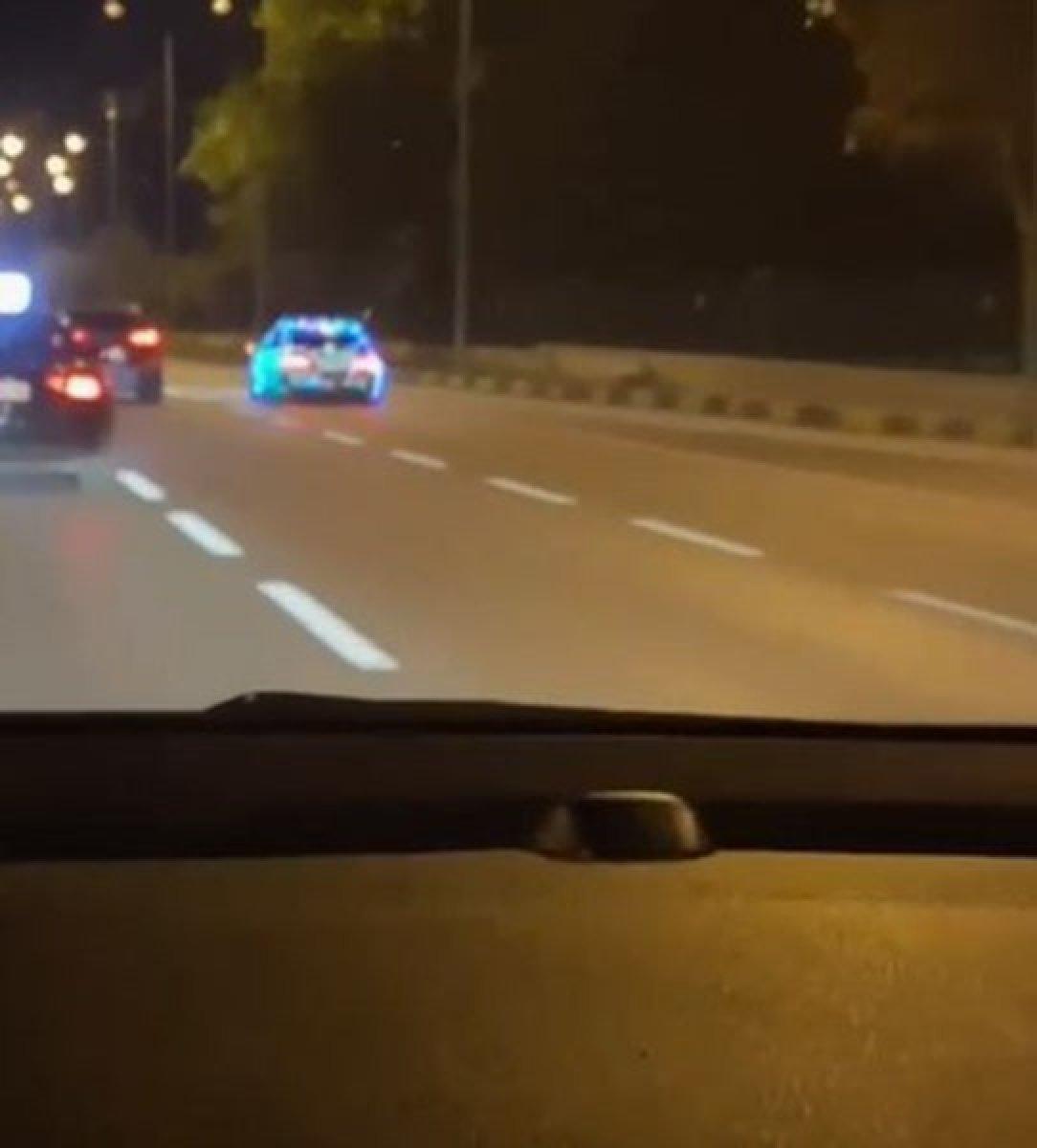 Antalya'da lüks aracını disko topuna çevirdi