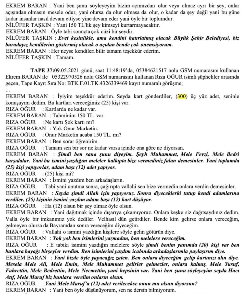 İBB'nin yardım kartları PKK'lıların ailelerine dağıtılıyor iddiası