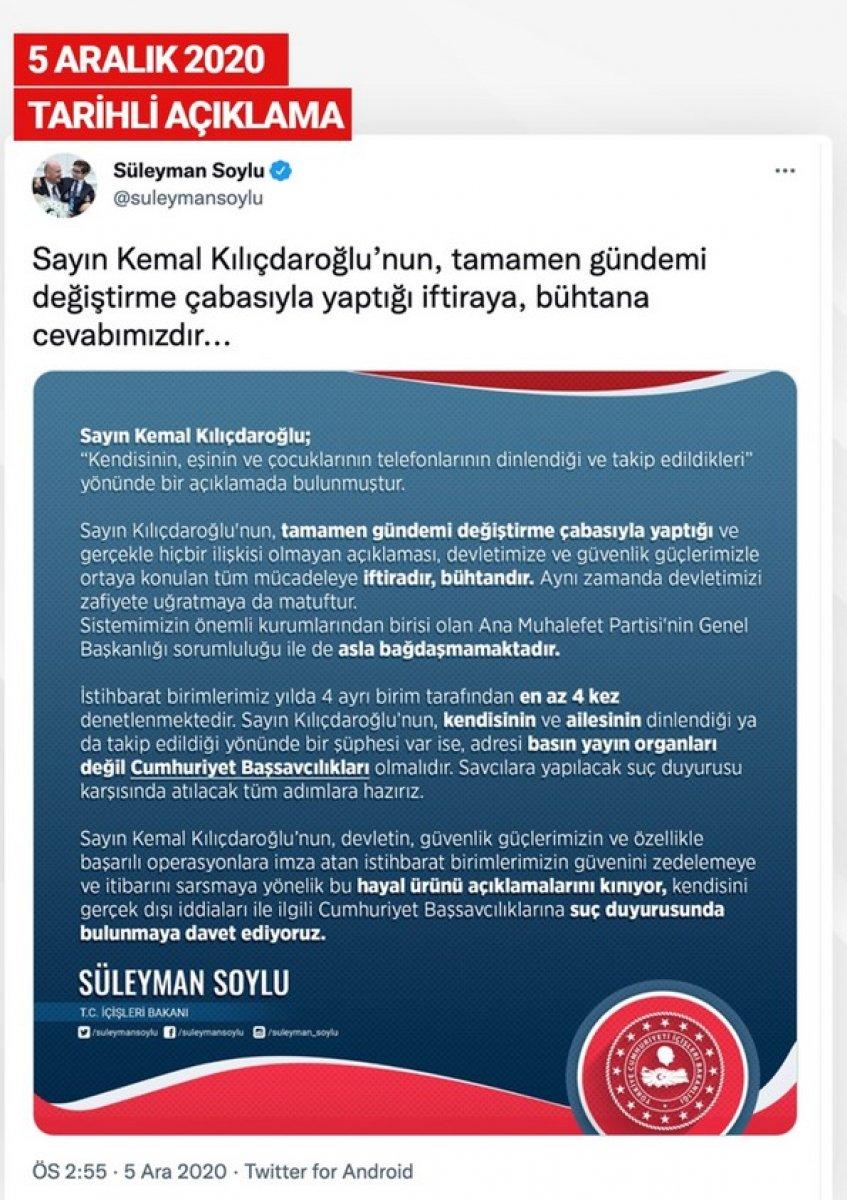 Bakan Soylu'dan Kılıçdaroğlu hakkında suç duyurusu