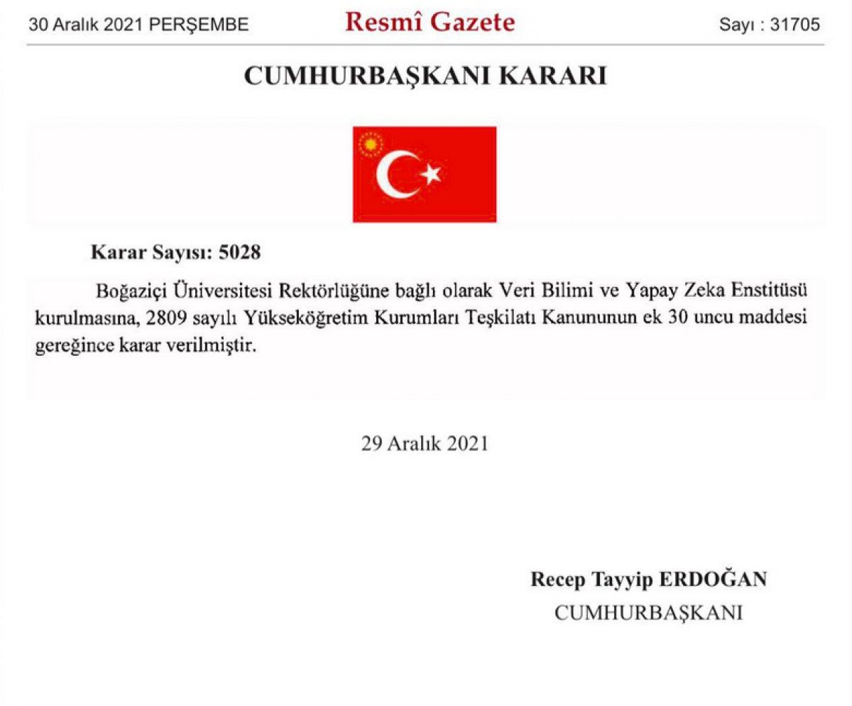 Boğaziçi Üniversitesine Veri Bilimi ve Yapay Zeka Enstitüsü kurulacak