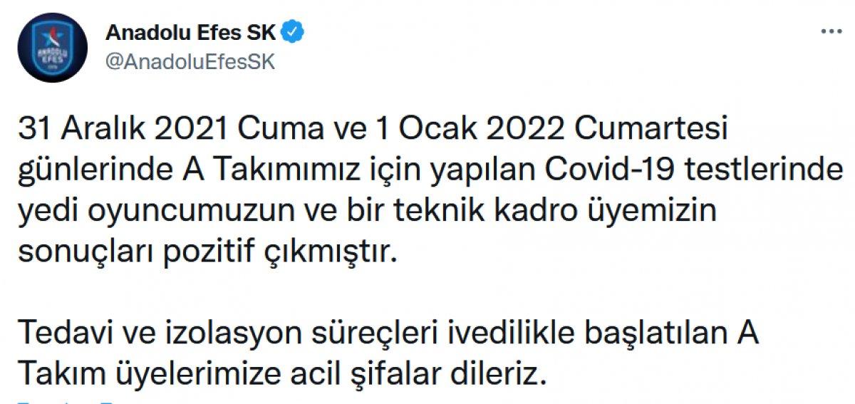 Anadolu Efes'te 8 koronavirüs vakası