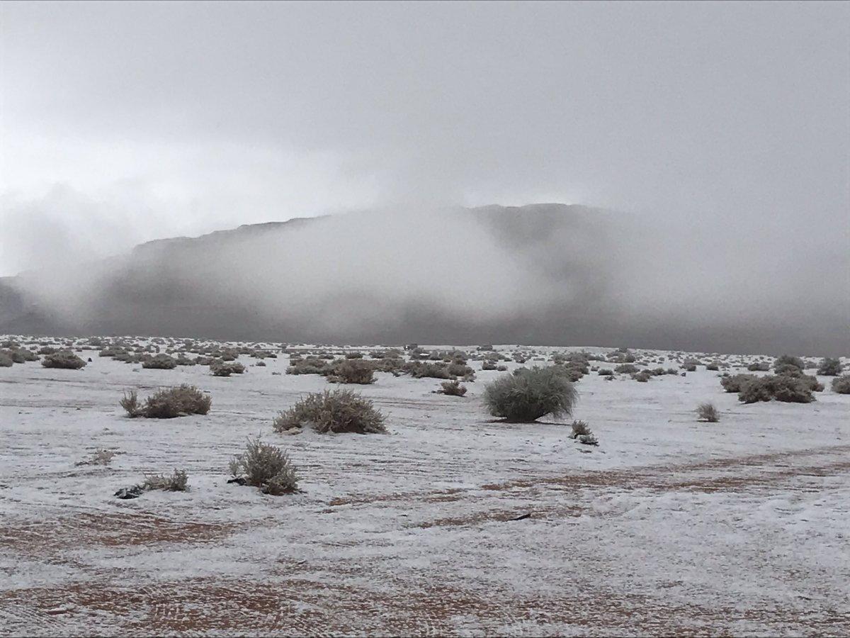 Suudi Arabistan'da kar yağışı etkisini gösterdi
