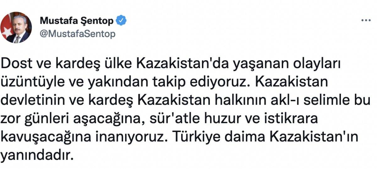 TBMM Başkanı Mustafa Şentop: Türkiye daima Kazakistan'ın yanındadır